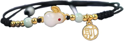Miniatura 2 de Juego de 2-4 pulseras de conejo del zodiaco chino de la suerte 2023 para mujeres, niñas, adolescentes, novias, ajustables, trenzadas, de cuerda