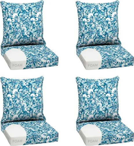 Miniatura 58 de Arden Outdoor Deep Seat Cushion Set, 24 x 24 pulgadas, Cojín para patio resistente al clima, a la lluvia y a la decoloración para silla, sofá y sofá