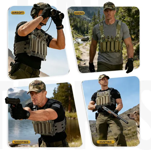 Miniatura 5 de OneTigris SMG Magazine Pouch with Hook Backing Tactical Placard for MP5 MP7 Magazines with Elastic Retention Straps