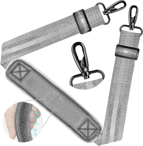 Miniatura 103 de ZINZ Correa de hombro universal de 59 pulgadas con almohadilla transpirable fija ultra gruesa, correa de hombro ajustable y resistente para bolsa