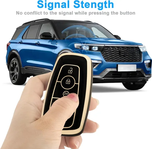 Miniatura 5 de XIYANG TRADE Funda para llavero Ford con llavero, funda protectora para Ford Explorer Fusion Escape Edge Expedition Maverick Mustang Bronco F150