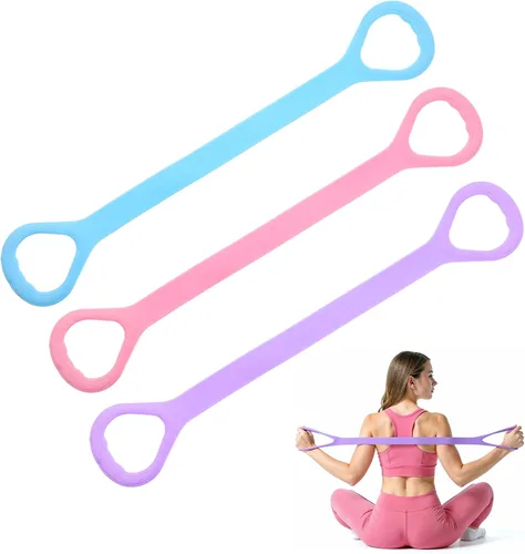 Figura 8 Banda de resistencia con asas Bandas elásticas para entrenar brazo espalda hombro entrenamiento Cuerdas elásticas Equipo de ejercicio para