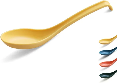 Miniatura 9 de Evanda Cuchara de sopa, cuchara ecológica hecha de polipropileno de grado alimenticio, libre de BPA, fácil de limpiar, apta para lavavajillas, juego