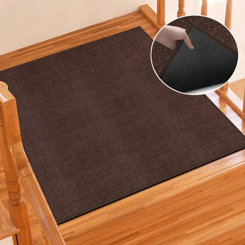 Miniatura 13 de GOYLSER Alfombras de Escalera de Yute Antideslizantes con Respaldo de Goma, 15 Piezas Tapetes Negros para Escaleras de Interiores, Almohadillas