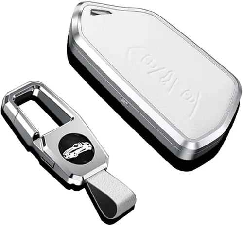 Miniatura 9 de SANRILY Funda para llavero de metal y cuero de alta calidad para VW ID.4 2020 2021 2022 MK8 ID.4 GTX, Skoda Octavia Seat Leon MK4, funda para llave