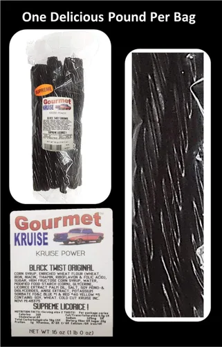 Miniatura 2 de Black Regaliz Original Twist Bolsas de 2-1 lb (1) Regaliz Red Twist Original 1lb (Peso NETO 48 OZ) Gourmet Kruise Signature Gifts