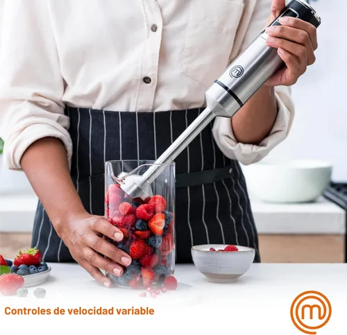 Miniatura 4 de MasterChef Batidora de Inmersión de Mano con Batidor Eléctrico y Accesorios de Espumador de Leche, Batidora de Mano de Acero Inoxidable para Hacer