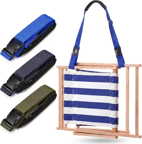 Miniatura 20 de Sanwuta Correa de transporte ajustable para silla de playa, correas para silla de camping, plegables, para playa, mochilero, bicicletas plegables