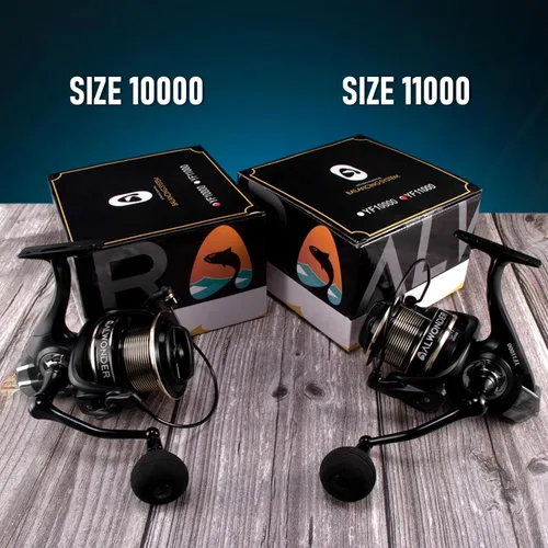 Miniatura 8 de Alwonder Carrete giratorio de agua salada 10000/11000 carrete de pesca de surf grafito 13+1 acero inoxidable BBS 35LB Max Drag Heavy Duty Surf