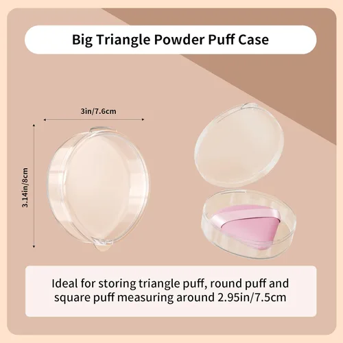 Miniatura 6 de Estuche de soplo de polvo, 2 recipientes protectores redondos de maquillaje y 2 fundas de viaje de lágrima de belleza, solo estuches, no está