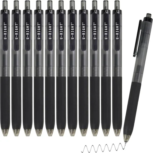 U-RIGHT Quiet Clicker Gel Ink Pen 0.7 mm Black Ink