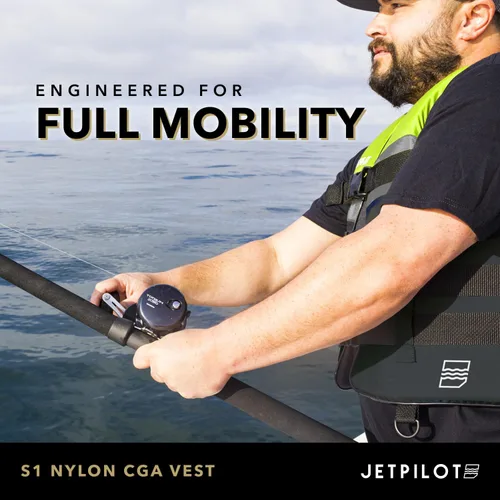 Miniatura 6 de Jet Pilot S1 - Chaleco de nailon CGA Wakeboard para hombre Neón