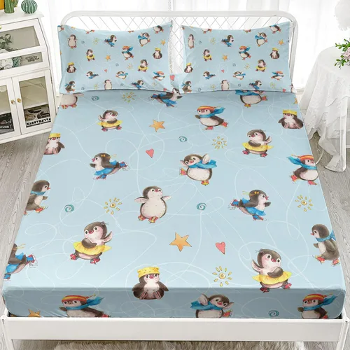 Miniatura 17 de AILONEN Axolotl - Juego de sábanas bajeras para niños, tamaño individual XL, color rosa y azul degradado kawaii, lindas sábanas de fresa salamandra