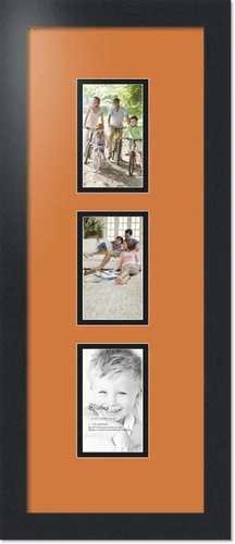 Miniatura 182 de ArtToFrames Marco de fotos tipo collage con estera doble con 3 aberturas de 5x7 y marco negro satinado Uva