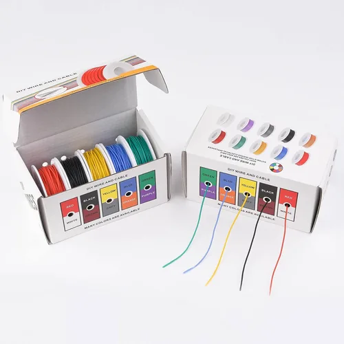 Miniatura 7 de Cable eléctrico de 20AWG, cables de silicona flexibles, cable trenzado de cobre estañado calibre 20, diámetro exterior: 1,8 mm, 5 colores, 19,6
