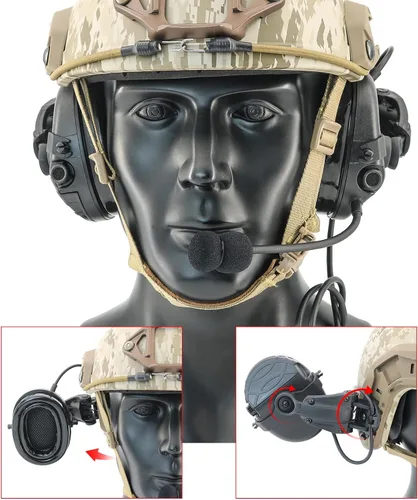 Miniatura 7 de Auriculares electrónicos de protección de oído con cancelación de ruido para cascos de carril ARC, caza