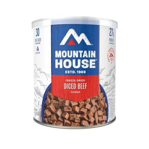 Mountain House Carne en cubos | Comida liofilizada de supervivencia y emergencia | Lata #10 | Sin gluten, 30122