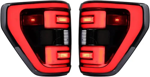 2 luces de freno secuenciales todo en uno, color rojo y blanco, DRL, señal de giro, lámpara de marcha atrás, sin errores, lente de humo compatible