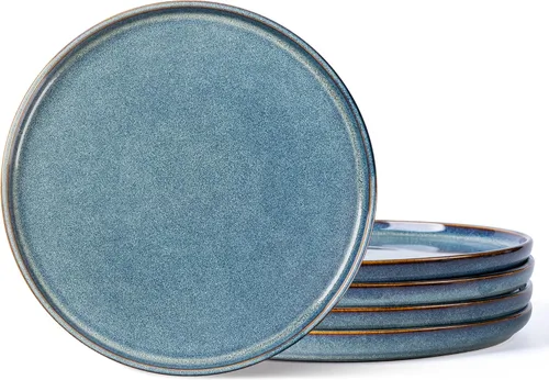 Miniatura 10 de Juego de platos de cerámica AmorArc, juego de 6, platos de 8.5 pulgadas de esmalte reactivo de gres, platos para postre, ensalada, aperitivo, cena