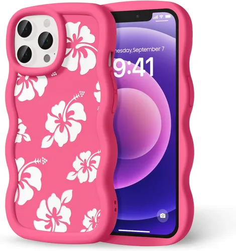 Miniatura 308 de Compatible con iPhone SE/8/7 Funda para Mujeres y Niñas, Marco Ondulado Rizado con Patrón Lindo, Estética Delgada Suave Silicona TPU Parachoques