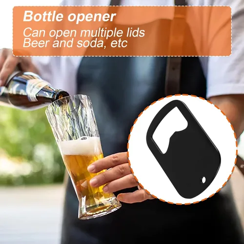 Miniatura 3 de 2 abrebotellas planas, abridor de botellas manual personalizado portátil, abridor de tapas de acero inoxidable para cocina, restaurante, bar