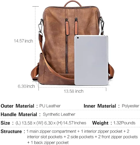 Miniatura 5 de CLUCI Cartera grande de cuero con cremallera alrededor del tarjetero organizador de tarjetas para mujer bolso de mano con mochila para mujer bolso
