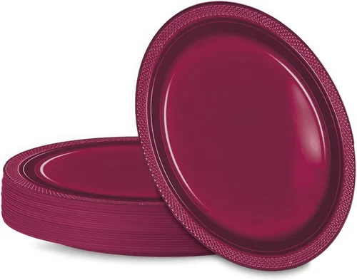 Miniatura 13 de Vibrantes platos redondos de plástico rosa, 10 pulgadas (paquete de 20), diseño de calidad premium, ideales para cualquier evento o fiesta