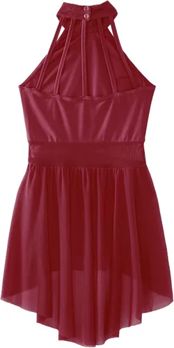 Miniatura 12 de Vestido de ballet lírico para niñas y niñas, sin mangas, encaje floral, leotardo contemporáneo, moderno disfraz de baile