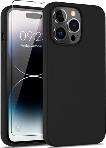 Miniatura 19 de DEENAKIN Funda compatible con iPhone 14 Plus con protector de pantalla, funda mejorada para cámara, goma de gel de silicona suave probada contra
