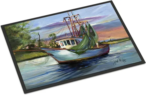 Miniatura 172 de Caroline's Treasures JMK1017JMAT - Tapete de caza de rana garza azul, 24 x 36 pulgadas, tapete para puerta delantera, interior y exterior