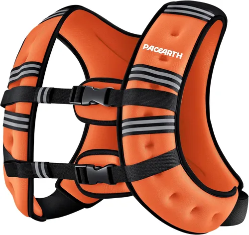 Miniatura 15 de PACEARTH - Chaleco con Peso, 6 lb/8 lb/10 lb/12 lb/16 lb/20 lb/25 lb/30 lb. Chaleco de Peso con Banda Reflectante, Chalecos de Peso Corporal