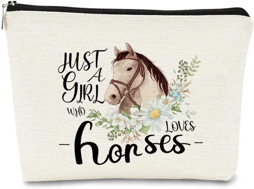 Miniatura 7 de BARPER Bolsa de maquillaje Hey Girl Horse con gafas de sol Hey Farm Flowers bolsa cosmética bolsa de maquillaje mejor idea de regalo para amantes