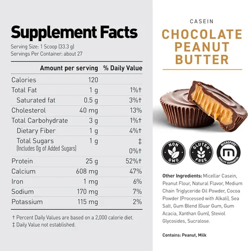Miniatura 6 de Kaged Proteína en polvo de caseína premium Mantequilla de maní de chocolate Caseína micelar Suplemento libre de sustancias prohibidas
