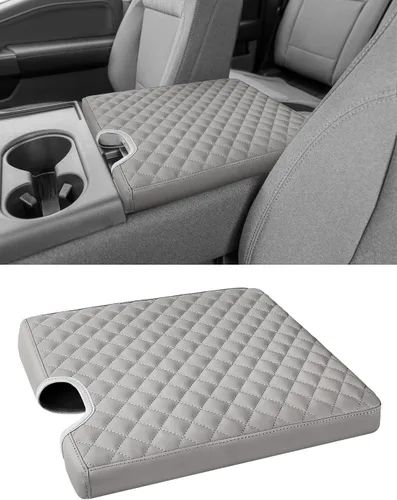 Miniatura 10 de Cubierta de consola central Sinvanho para Ford F150 F250 F350 F450 F550 2015-2025 con asiento de salto 40/20/40, cubierta protectora de reposabrazos