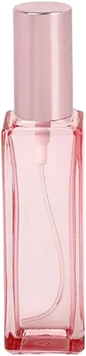 Botella recargable portátil de vidrio atomizador de botella de vidrio sub-botella de viaje, rosa, 0.3 fl oz