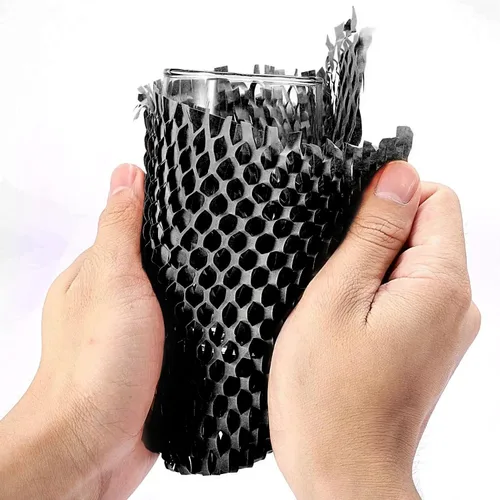 Miniatura 4 de Papel de embalaje de panal negro de 164 pies x 15 pulgadas, papel de embalaje de estraza con amortiguación de burbujas reciclable, rollos