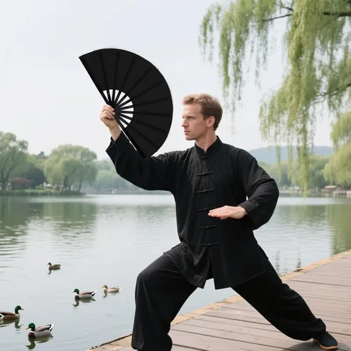Miniatura 4 de Nydotd Paquete de 2 ventiladores plegables de mano para fanáticos rave, tela de nailon plegable para hombres y mujeres, línea de actuación, danza