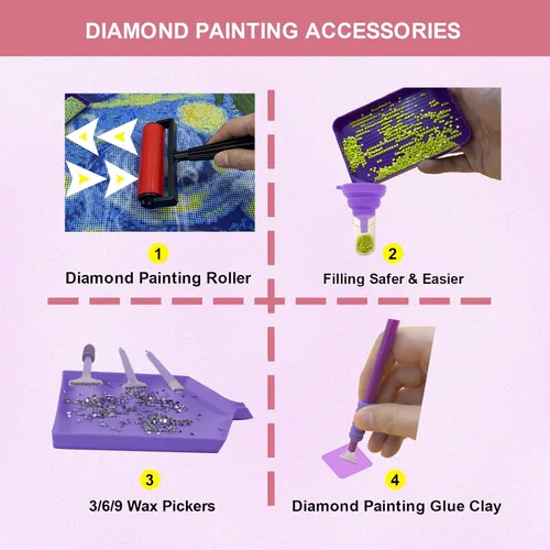 Miniatura 3 de Waykape Contenedores de Almacenamiento de Arte de Diamante con 240 Ranuras, Accesorios y Herramientas de Arte de Diamante 5D, Kits Organizadores