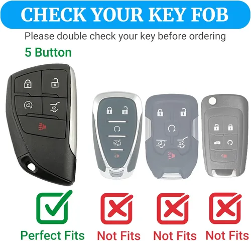 Miniatura 2 de Joouheax Funda para Llave de Coche Chevy con Llavero, 5 Botones de TPU Suave con Protección Completa, Compatible con Chevy 2021 2022 2023 2024 2025