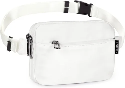Miniatura 13 de Zorfin - Riñonera moderna de nailon negro para mujer
