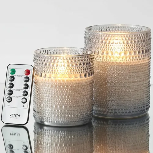 Miniatura 15 de VENTA Juego de 3 velas de pilar de marfil cálido Velas de cera real operadas por baterías con llama parpadeante Decoración atemporal para todo
