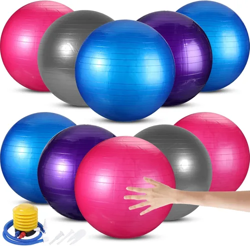 Jerify Pelota de ejercicio de 10 piezas de pelota de pilates, pelota de yoga a granel para fitness, embarazo, parto, silla de bola de núcleo, equipo