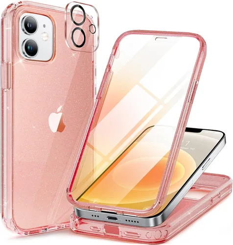 Miniatura 199 de Miracase Funda para iPhone 13 de 6.1 pulgadas, [sin burbujas] funda de teléfono de cuerpo completo con pantalla de vidrio completa integrada, sin