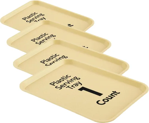 Miniatura 26 de Restaurantware RW Base - Bandejas de comida rápida de 10 x 14 pulgadas, 10 bandejas resistentes para cafetería, bandejas de plástico azul ligeras