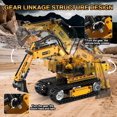 Miniatura 3 de Kit de robótica STEM 5 en 1 para niños de 6 a 14 años, excavadora STEM remota y controlada por aplicaciones/camión/robot/topadora/rodillo, 535