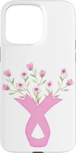 Miniatura 30 de iPhone 13 Flower Jar Pink Ribbon Breast Cancer Concientización Mes de Mujeres Caso