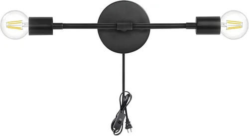 Miniatura 10 de KCO Lámpara de pared dorada con 2 luces para tocador de baño, luz de lectura de pared de latón, moderna de mediados de siglo, para pasillo, sala