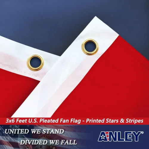 Miniatura 6 de Anley Bandera de abanico plisada de Estados Unidos, 3 x 6 pies, banderas patrióticas de Estados Unidos, estrellas y rayas patrióticas, color nítido