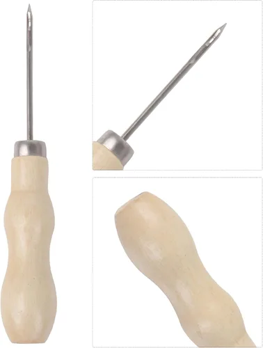 Miniatura 2 de Bstinay Herramienta de reparación de zapatos de costura de punzón de costura manual 5X para reparación de costura de cuero DIY
