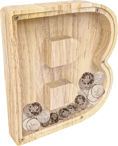 Miniatura 18 de FixtureDisplays® Alcancía de madera para gatos, alcancía de ahorro para niños, bonita moneda de recuerdo para niños y niñas, es un regalo único